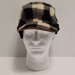 Amalgamated Clothing & Textile Workers Union Buffalo Check Ear Flap Hat Sz 7 1/4
